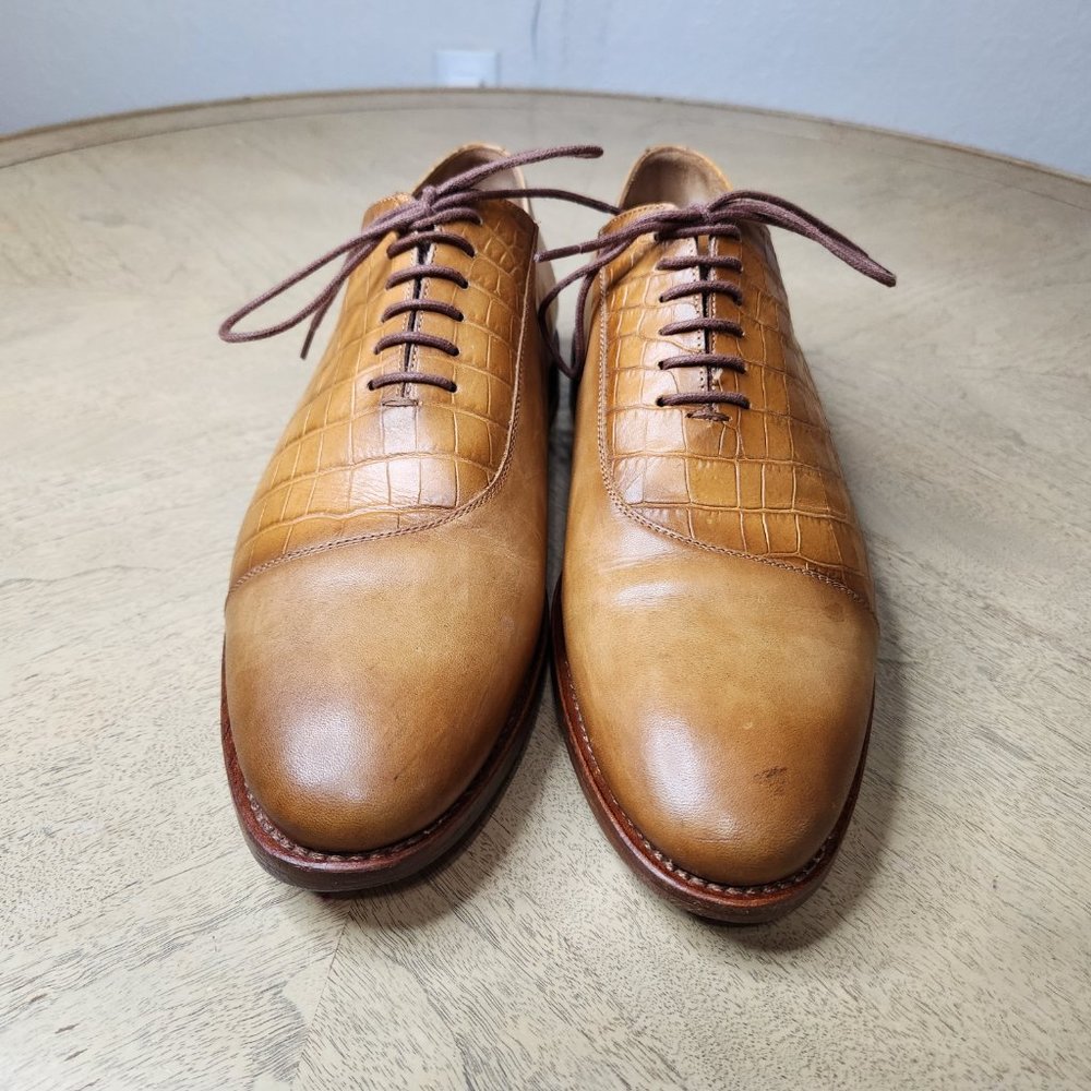 TAFT Paris Full Grain Leather Dress Shoe in Honey Light Brown Size 9